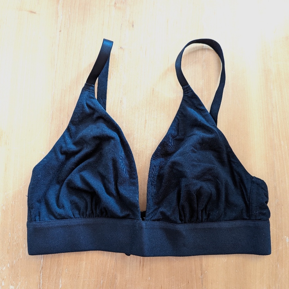 Negative cotton triangle bra, black, size 1